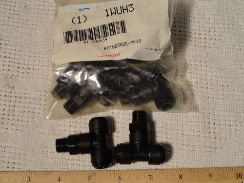 Lot of 10 john guest pm100802e swivel branch tee 8mm tube od black 1wuh3 acetal for sale