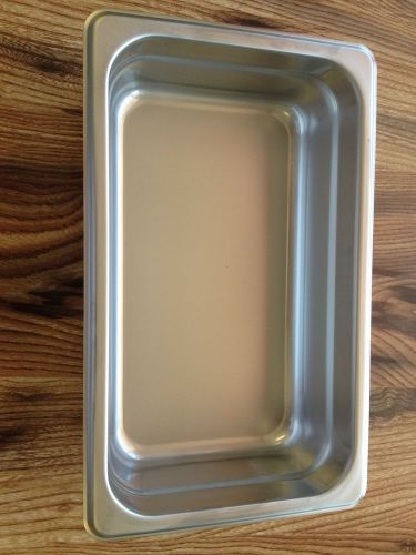 (3) stainless steel 18-8 steam table pan   1/4 size  2.5&#034; deep  , new for sale