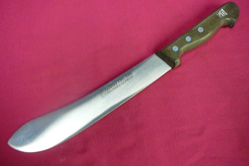 Vintage new solingen german emil ern butcher chef knife 8&#034; carbon steel blade for sale