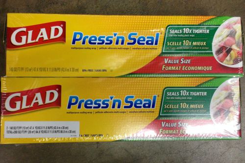 NEW Glad Pressn Seal Food Wrap  140 sq ft-2 pack 240 sq ft total