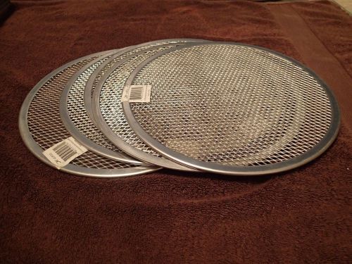 (5) Thunder Group ALPZ12 Seamless-Rim Aluminum Pizza Screens, 12 Inch New