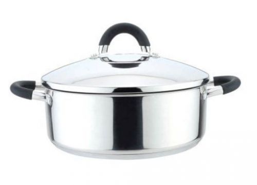 Stock Pot Stainless Steel with Silicone Handles and Knob 5 Quart