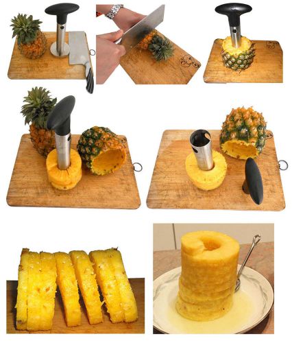 Stainless Steel Pineapple Corer Kitchen Easy Gadget Slicer Cutter Fruit Peeler