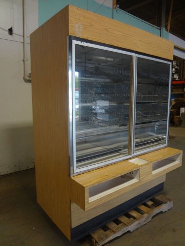 Self serve lighted donut/bakery vertical display case w/self closing glass doors for sale