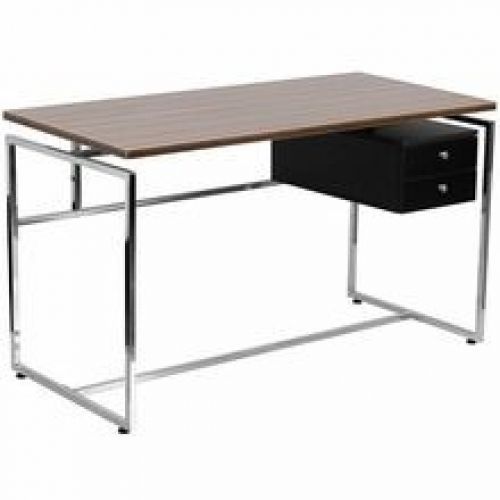 Flash furniture nan-jn-2120-gg computer desk with two drawer pedestal for sale