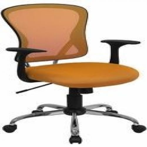 Flash furniture h-8369f-org-gg mid-back orange mesh office chair for sale