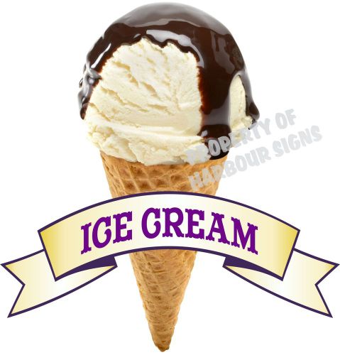 Ice Cream Decal 14&#034; Cone Concession Restaurant Cafe Food Truck Menu Sticker