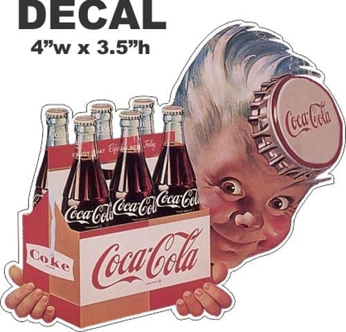 Vintage Style  Coke Coca Cola Sprite Boy  Six 6 Pack  Decal / Sticker - Nice