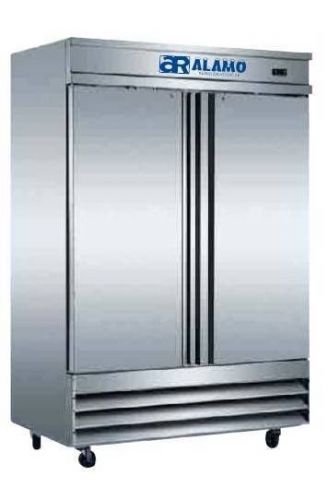 Alamo 46cf commercial 2 door stainless steel reach-in freezer new w/5yr warranty for sale