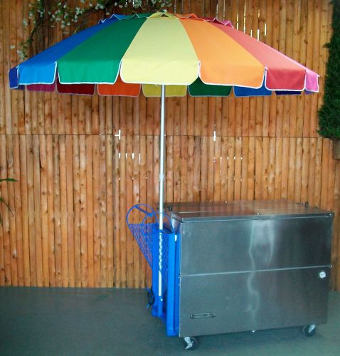 One of a kind custom beverage air cooler on push cart italian ice beer cart nsf for sale