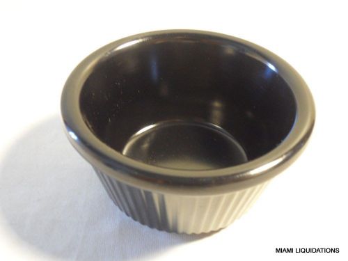 Lot of 48 3oz fluted Ramekin Carlisle S282-03  Black heavy weight melamine