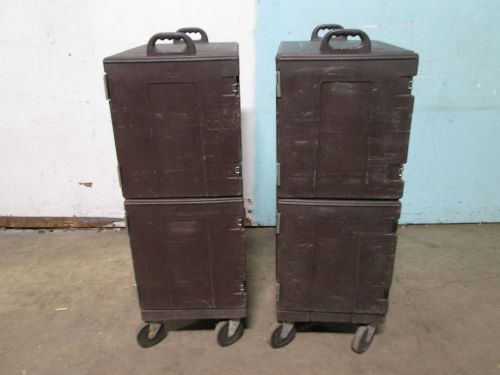 Lot of 2 &#034;silite inc&#034; insulated hot/cold 2 doors transportable food carrier/cart for sale