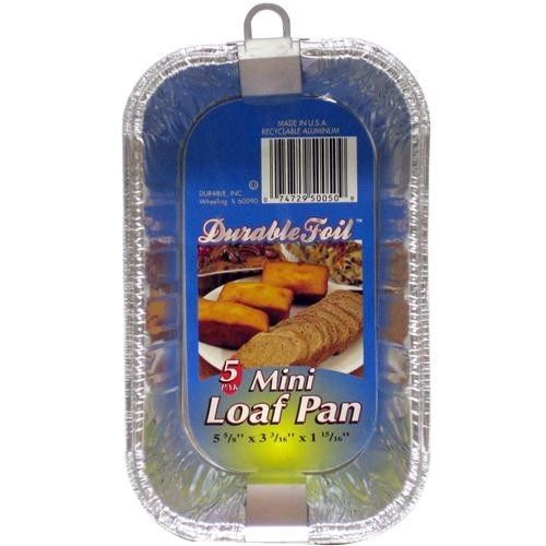 1 lb Aluminum Foil Mini Loaf Bread Pan 10 Pack - Disposable Baking Tin