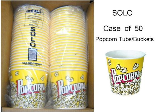 Case of 50 popcorn buckets/tubs - solo vp85 - 85oz (2.51 l) - new for sale