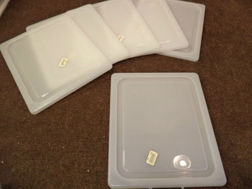 SIX NEW CAMBRO 20SC148 HALF SIZE PAN SEAL COVERS 10 7/16&#034; X 12 3/4&#034; WHITE NEW
