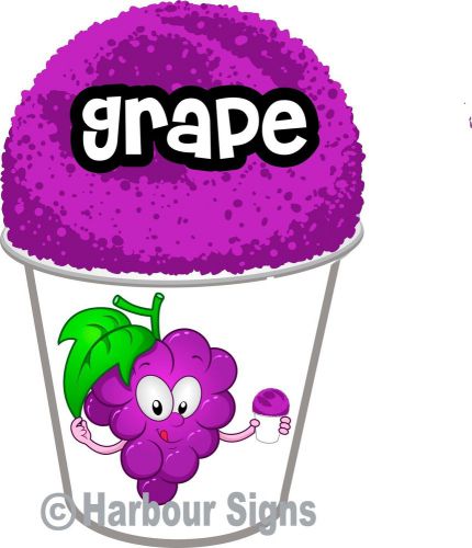 Grape Shaved Shave Ice Snow Cone Italian Ice Decal 7&#034; Concession Food Truck