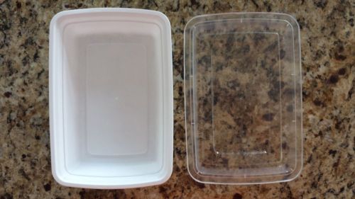 White Rectangular Microwavable Containers with lid lot of 50