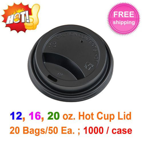 12, 16, 20 oz. Black Plastic Travel Lid 1000 / Case