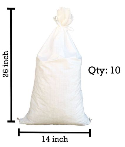 Sandbaggy 10 White Empty Sandbags For Sale 14x26 Sandbag Sand Bags Bag Poly