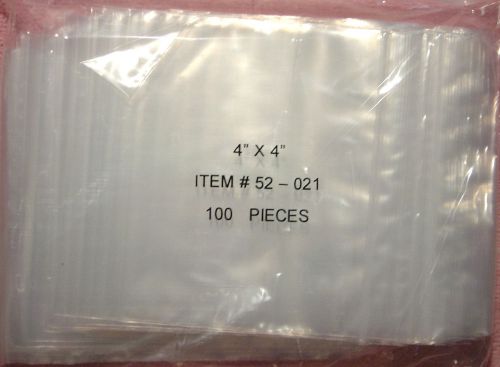 100 4&#034; x 4&#034; CLEAR POLY PLASTIC ZIP TOP ZIPLOCK BAGS
