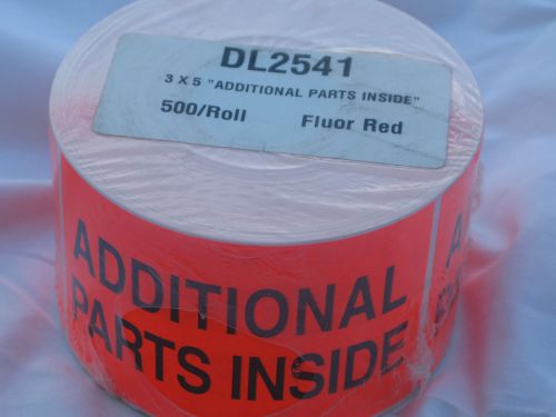 Additional Parts Inside Adhesive Labels  3 X 5  - 500 labels