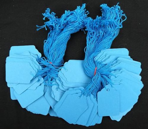 500 blue strung price tags  42 x 27 mm traditional tie on swing tags size 25 for sale