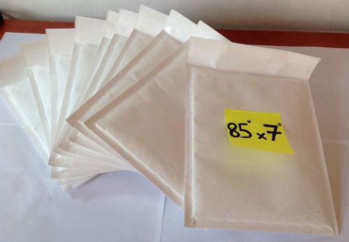 LOTS 10  8.5 x 7  SELF SEALING BUBBLE LINED PACKAGE SHIPPING ENVELOPES WHITE
