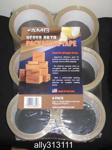 AMG Heavy Duty Packing Tape 6 Pack, All Types of Use, 2&#034; x 55 yds
