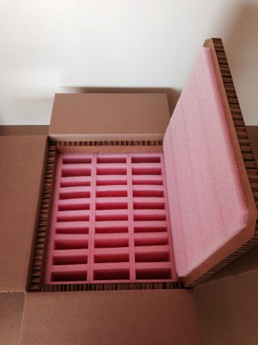 Hexacomb &amp; foam custom box 23.5&#034; x 20&#034; x 12&#034; -  w / inserts for 30 disk drives for sale