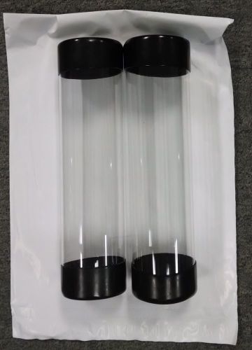 2pcs 3&#034; x 12&#034; Clear Plastic Packing Storage or Shipping Tube W/Caps