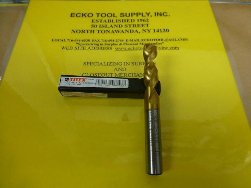 Screw machine drill 15/32&#034; cobalt tin parabolic 130 split point titex new $11.65 for sale