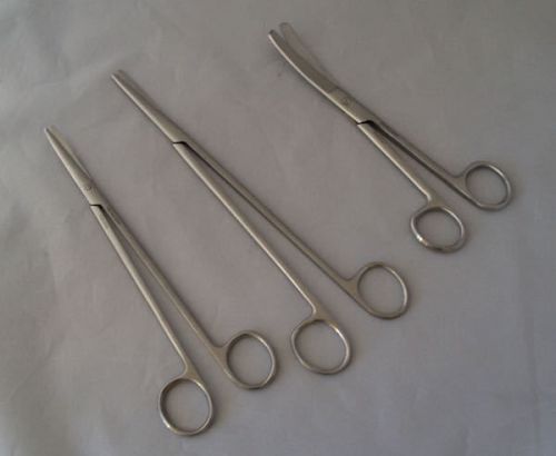Metzenbaum &amp; OR scissors,  Three (3) stainless steel instruments
