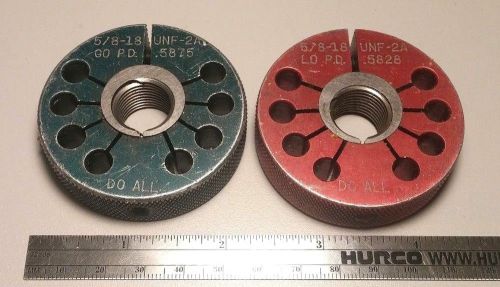 5/8 18 unf 2a thread ring gage set machine inspection tooling .625 .5875 &amp; .5828 for sale