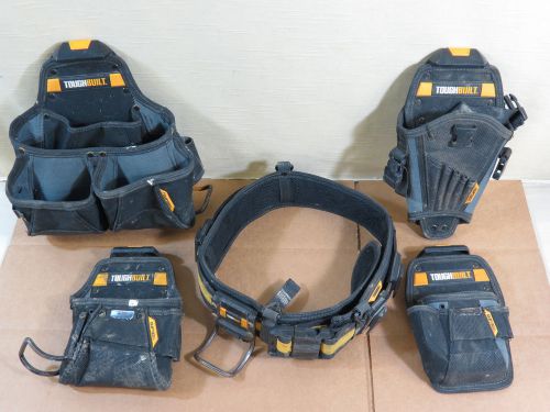 ToughBuilt Tool Belt with 4 Clip Tech Pouches,Drill Holster,Tape Measure Pouch