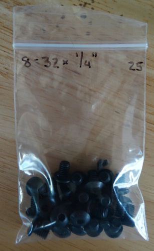 Button head socket cap screw / alloy steel / black oxide / #8-32 x 1/4&#034; / 25 pkg for sale