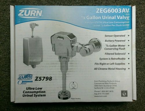 Zurn automatic urinal flush valve kit zeg6003av aqua sense for sale