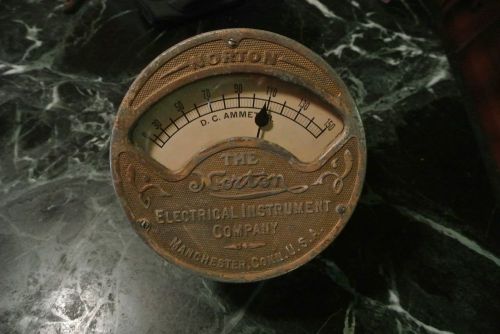 HUGE Vintage Antique THE NORTON ELECTRICAL CO, AMMETER STEAMPUNK GREAT COND