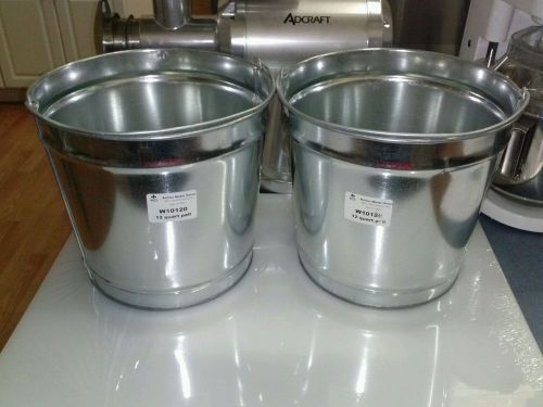 12 Qt. Galvanized Steel Utility Pail Lot of 2