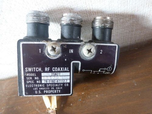 Switch, RF Coaxial Model 2SN27  26VDC