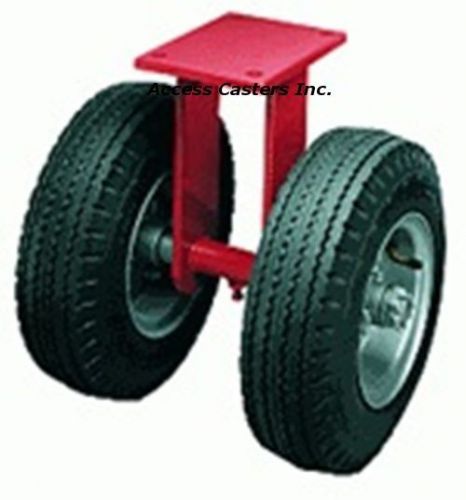 R-7208-PR Hamilton 8&#034; Dual Wheel Pneumatic Rigid Plate Caster, 660 lbs Capacity
