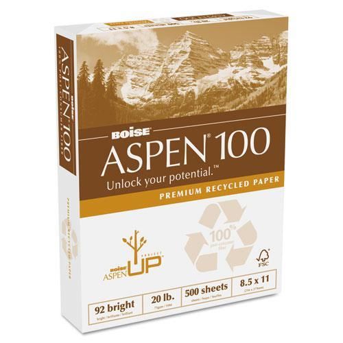 NEW BOISE CASCADE 054922 ASPEN 100% Recycled Office Paper, 92 Bright, 20lb,