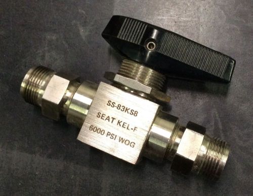 Whitey swagelok ss-83ks8 high pressure ball valve with kel-f seat for sale