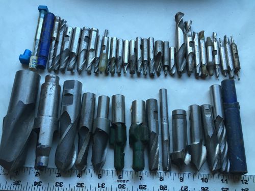 MACHINIST LATHE MILL TOOL NICE ASSORTED LOT OF 43 END MILLS 34 single 9 double