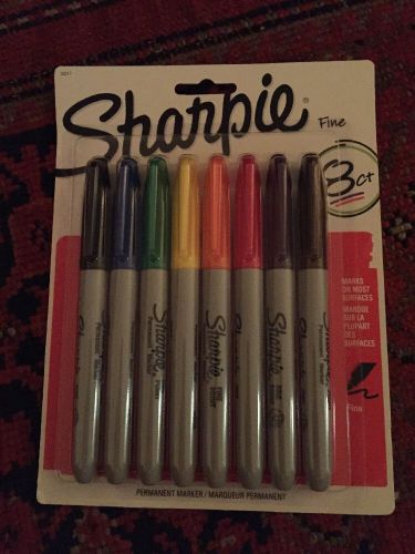 8 Ct Sharpie Fine Assorted Colors Permanent Markers Brand New