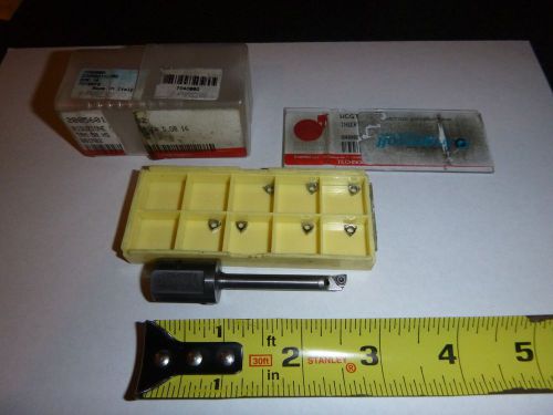 Carbide insert w solid carbide shank boring bar by d&#039;andrea/ingersoll 7 inserts for sale