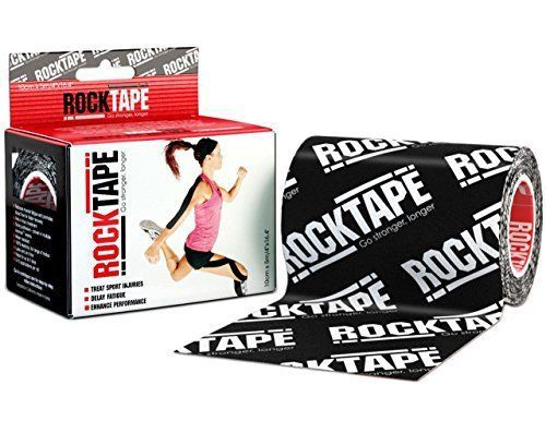 New rocktape kinesiology 4&#034; x 16.4-feet tape for athletes -  black (h24insngl) for sale