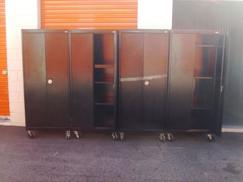 Lot of Four 4 Sandusky TA4R302466-09 Transport Mobile Storage Cabinets