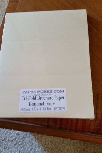 Tri-Fold Brochure 8-1/2x11 Classic Linen Baronial Ivory 100p+