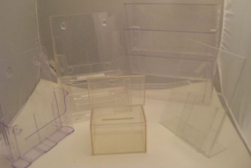 Acrylic Brochure Stands - Lot of 8 - Various Sizes - Used