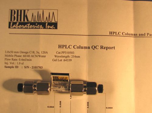 BHK HPLC Column Omega C18 3u  3 x 50mm PP310503